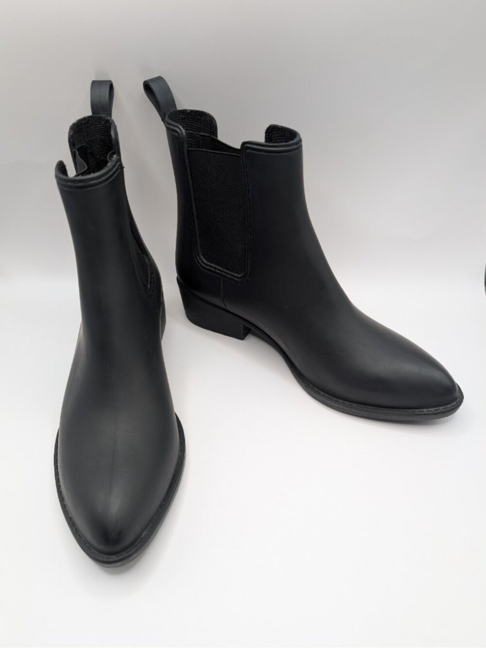 Jeffrey Campbell Havana Black Chelsea Ankle Boots Women's Size 8 Stacked Heel